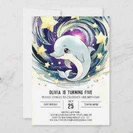 Magisch Blauw Onder het Zee Dolfijn Verjaardag Kaart