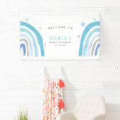 Magisch Blauw Regenboog Baby shower Welkom Spandoek (Insitu)