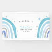 Magisch Blauw Regenboog Baby shower Welkom Spandoek (Horizontaal)
