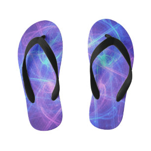 Magisch Blauw Roze Paarse Swirly Fractal Kinder Teenslippers