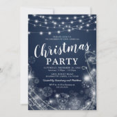 Magisch Blauw Sneeuwvlok Kerstfeest Kaart (Voorkant)