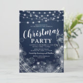 Magisch Blauw Sneeuwvlok Kerstfeest Kaart (Staand voorkant)