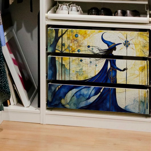 Magisch Blauw Vrouw Decoupage Weefseldocument Tissuepapier