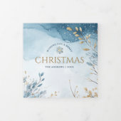 Magisch Blauw Winter Wonderland 4 Foto Kerstmis Drieluik Wenskaart (Cover)