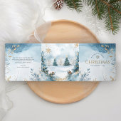 Magisch Blauw Winter Wonderland 4 Foto Kerstmis Drieluik Wenskaart