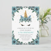 magisch-blauwe orn Birthday Invitation Kaart (Staand voorkant)