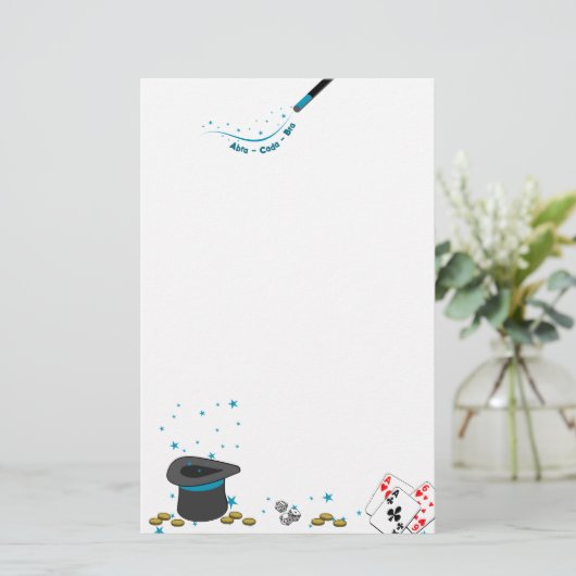 Magisch boek invoegen Abra-Cada-Bra Briefpapier (Staand voorkant)