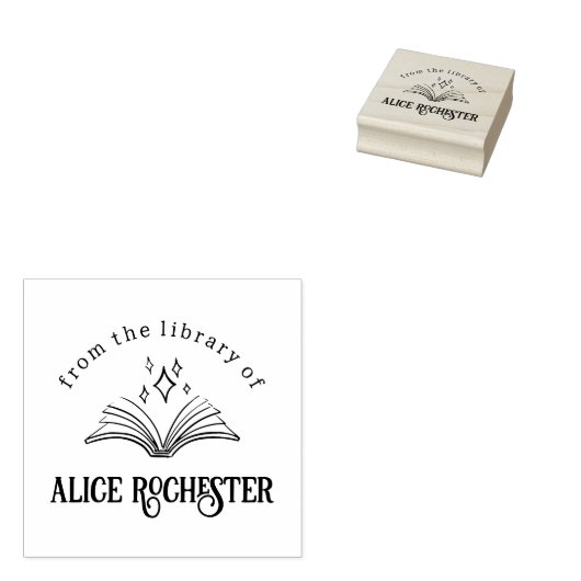 Magisch boek Persoonlijke bibliotheek Aangepaste n Rubberstempel (Gestempeld)