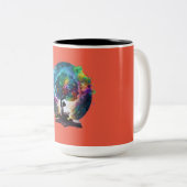 Magisch boek tweekleurige koffiemok (Voorkant rechts)