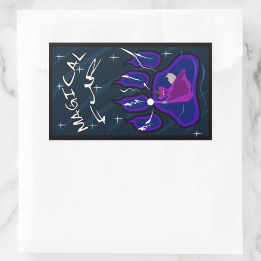 magisch bont rechthoekige sticker (Tas)