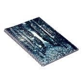 Magisch Bos Blauwgroen Grijs Elegantie Notitieboek (Rechterzijde)