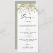 Magisch Bos Bloemen Bruiloft Diner Menu Kaart (Voorkant / Achterkant)
