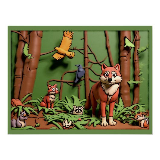 Magisch Bos - Bosdieren Perfect Poster (Voorkant)