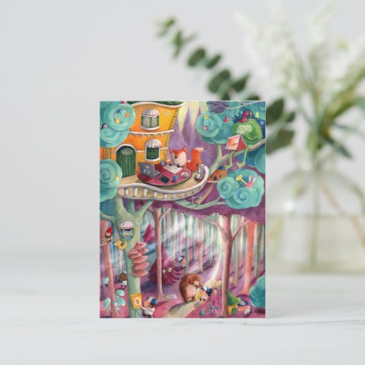 Magisch bos briefkaart (Staand voorkant)