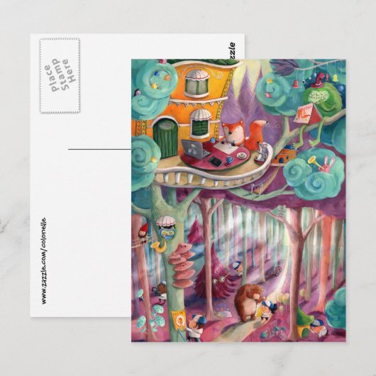 Magisch bos briefkaart (Voorkant / Achterkant)