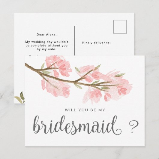 Magisch bos | Briefkaart van Bridesmaid (Voorkant / Achterkant)