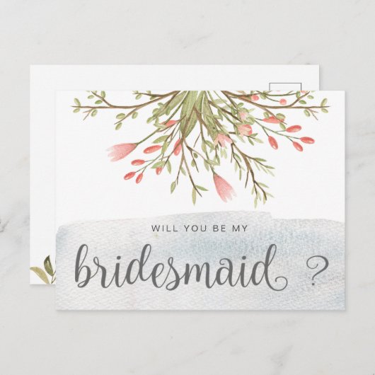 Magisch bos | Briefkaart van Bridesmaid (Voorkant / Achterkant)