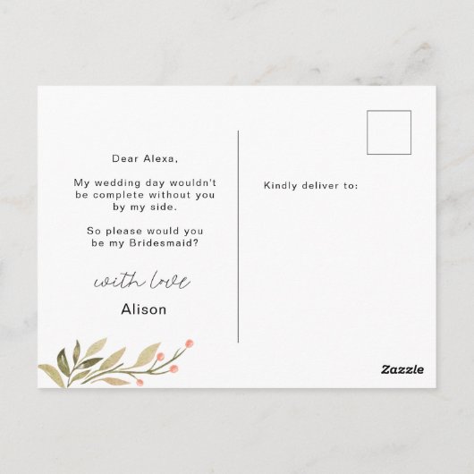 Magisch bos | Briefkaart van Bridesmaid (Achterkant)