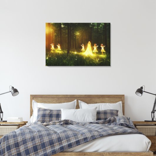 Magisch bos | Elf en Fairies | Fantastische Natuur Canvas Afdruk (Insitu (Slaapkamer))