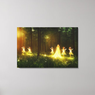 Magisch bos | Elf en Fairies | Fantastische Natuur Canvas Afdruk