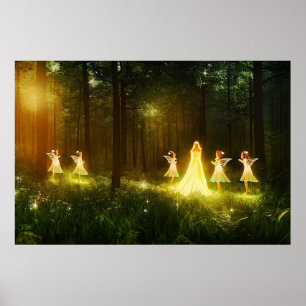 Magisch bos   Elf en Fairies   Fantastische Natuur Poster