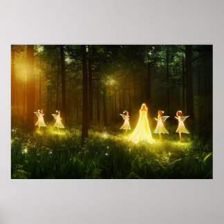 Magisch bos | Elf en Fairies | Fantastische Natuur Poster
