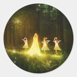 Magisch bos | Elf en Fairies | Fantastische Natuur Ronde Sticker