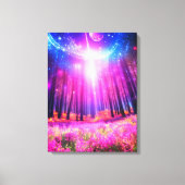 Magisch bos en ruimteverlichting canvas afdruk (Voorkant)