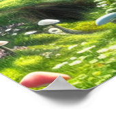 Magisch bos, gekantelde paddenstoelen poster (Hoek)