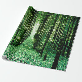 Magisch bos groen mysterie cadeaupapier