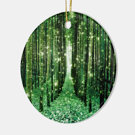 Magisch bos groen mysterie keramisch ornament (Links)