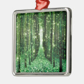 Magisch bos groen mysterie metalen ornament (Links)