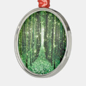 Magisch bos groen mysterie metalen ornament (Links)