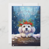 Magisch bos Jolly Christmas Wishes Bichon Frise Feestdagenkaart (Voorkant)