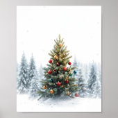 Magisch bos kerstboom poster (Voorkant)