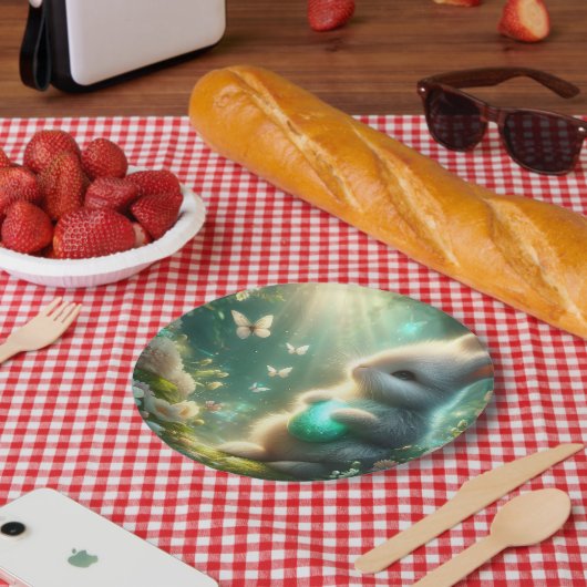 Magisch bos konijnenei papieren bordje (Picknick)
