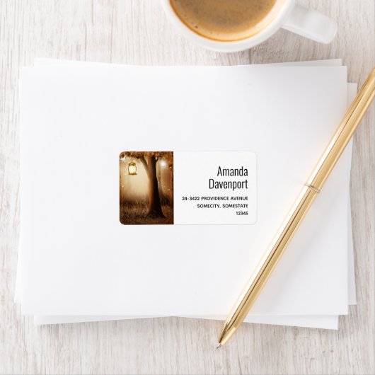 Magisch bos met Fairy Lights Adres Etiket (Insitu)