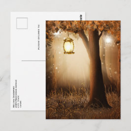 Magisch bos met Fairy Lights Briefkaart