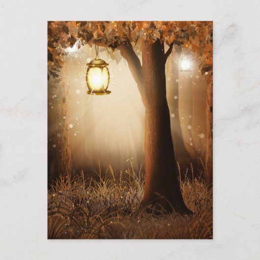 Magisch bos met Fairy Lights Briefkaart (Voorkant)