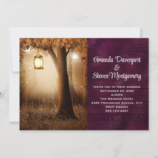 Magisch Bos met Fairy Lights Bruiloft Kaart (Voorkant)