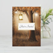 Magisch Bos met Fairy Lights Bruiloft Kaart (Staand voorkant)