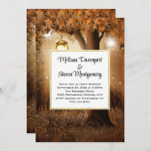 Magisch Bos met Fairy Lights Bruiloft Kaart (Voorkant / Achterkant)