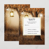 Magisch Bos met Fairy Lights Bruiloft RSVP Kaartje (Voorkant / Achterkant)