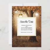 Magisch Bos met Fairy Lights Bruiloft Save The Date (Voorkant)