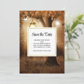 Magisch Bos met Fairy Lights Bruiloft Save The Date (Staand voorkant)