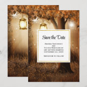 Magisch Bos met Fairy Lights Bruiloft Save The Date (Voorkant / Achterkant)