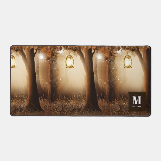 Magisch bos met Fairy Lights Bureaumat (Voorkant)