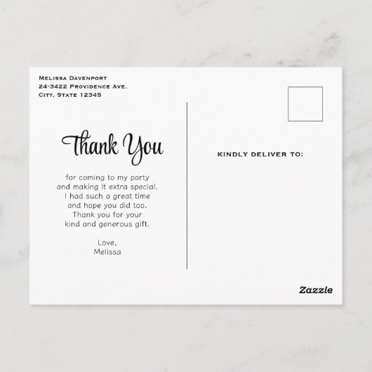 Magisch bos met Fairy Lights Dank u Briefkaart (Achterkant)