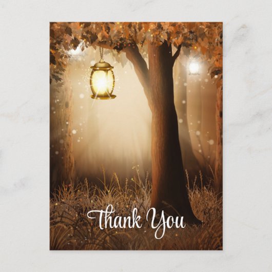 Magisch bos met Fairy Lights Dank u Briefkaart (Voorkant)