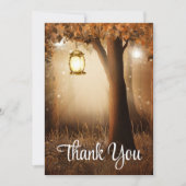 Magisch bos met Fairy Lights Dank u kaart (Voorkant)